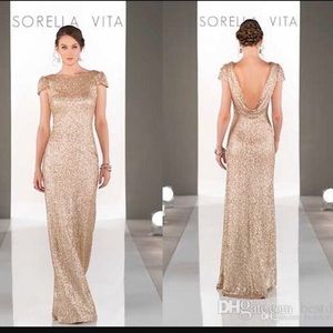 Sorella Vita Rose Gold Sequin Gown Dress